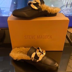 Steve Madden Klaire Black Leat Mule